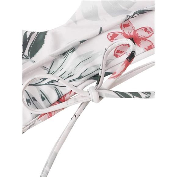 Women's Sexy Bathing Suit Floral Print Cross Back Bikini Set Swimsuits - Picture 3 of 6